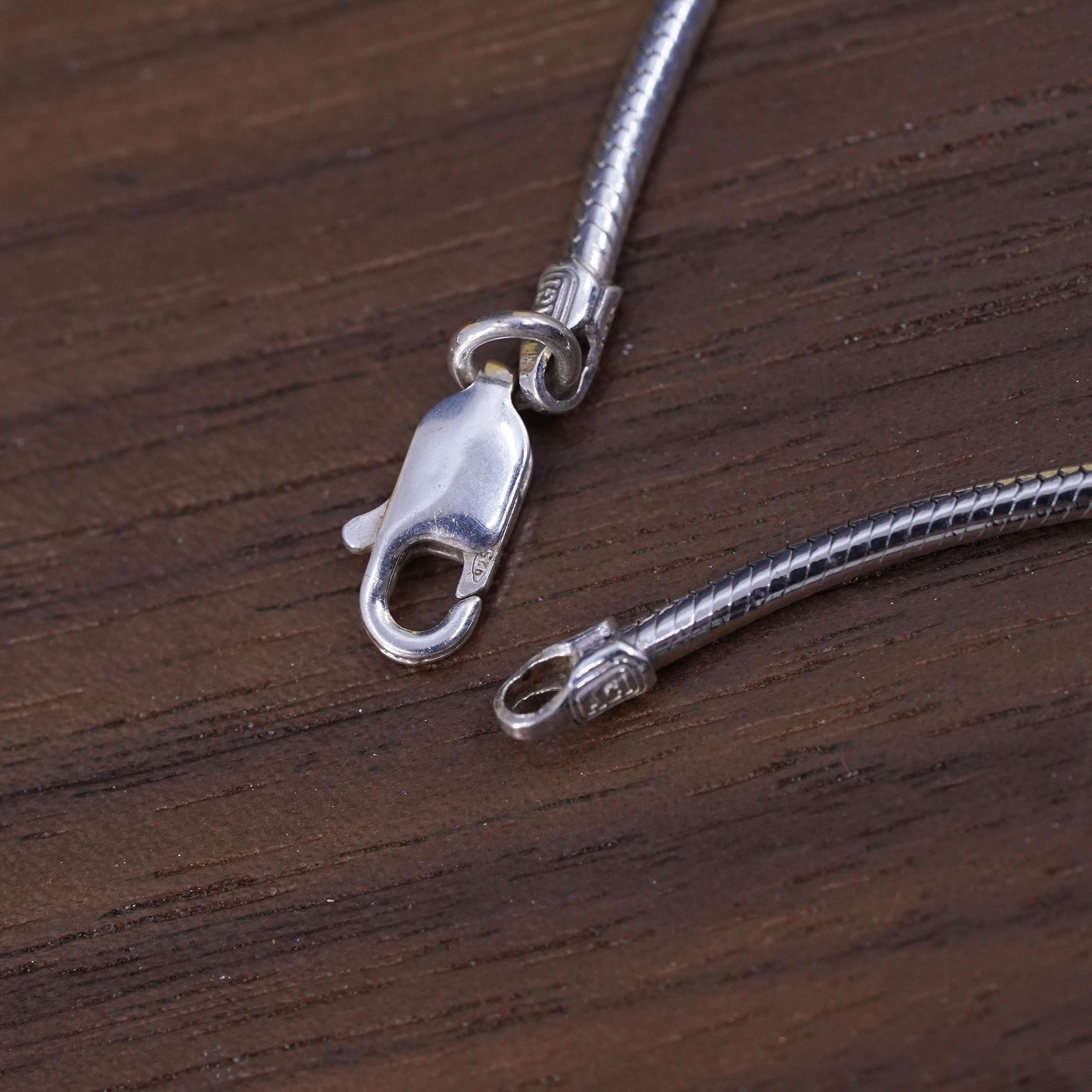 18" 1.6mm, vintage AGI Sterling silver necklace, Italy 925 snake chain