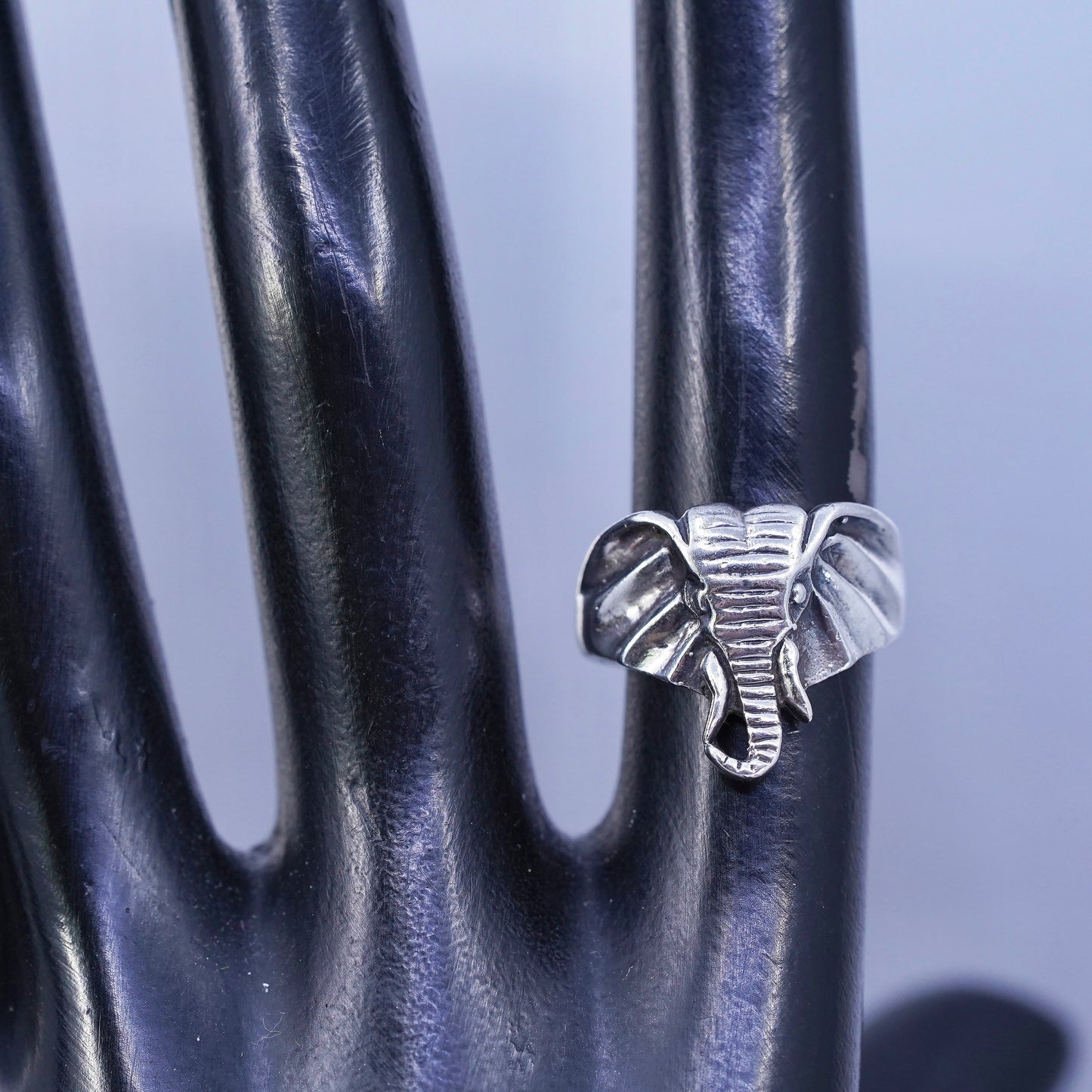 Size 4.5, southwestern Sterling 925 silver handmade ring, elephant head band