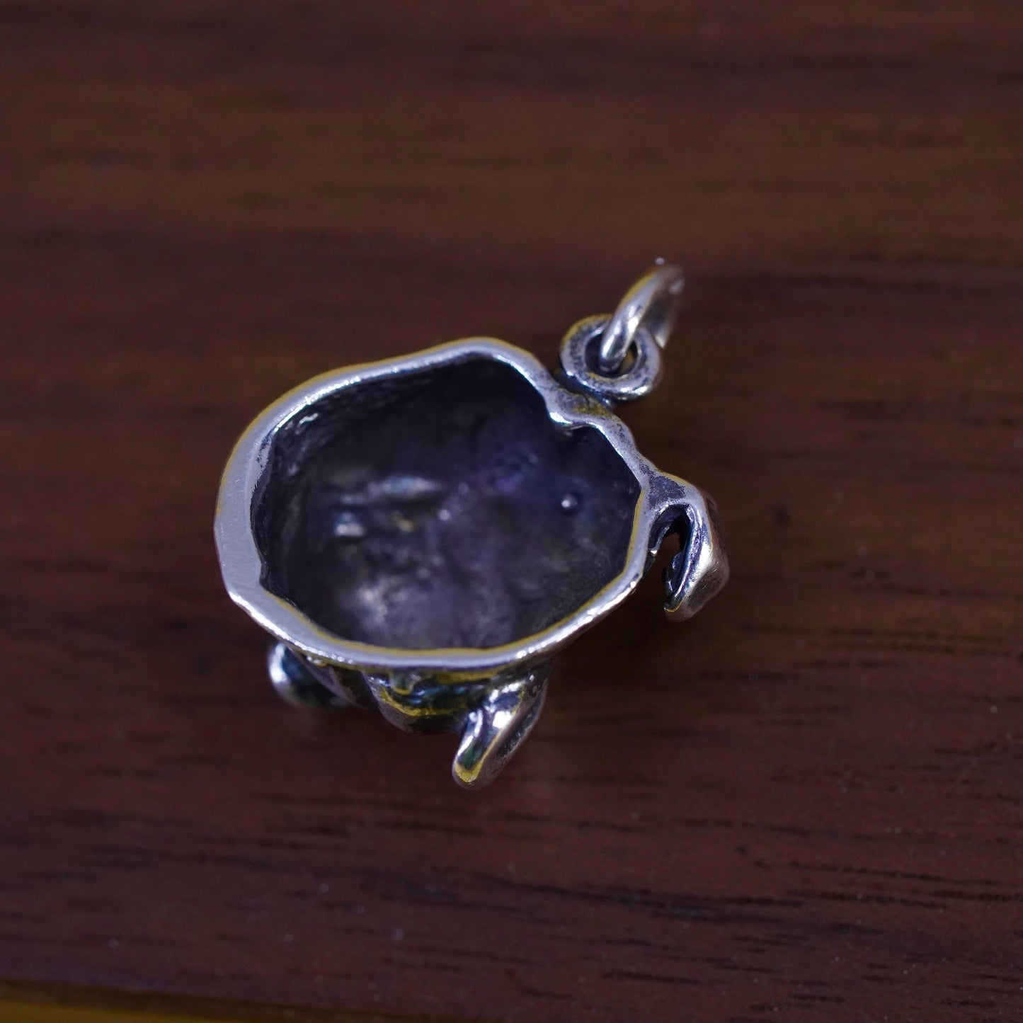 Vintage Sterling silver handmade pendant, 925 bulldog dog charm