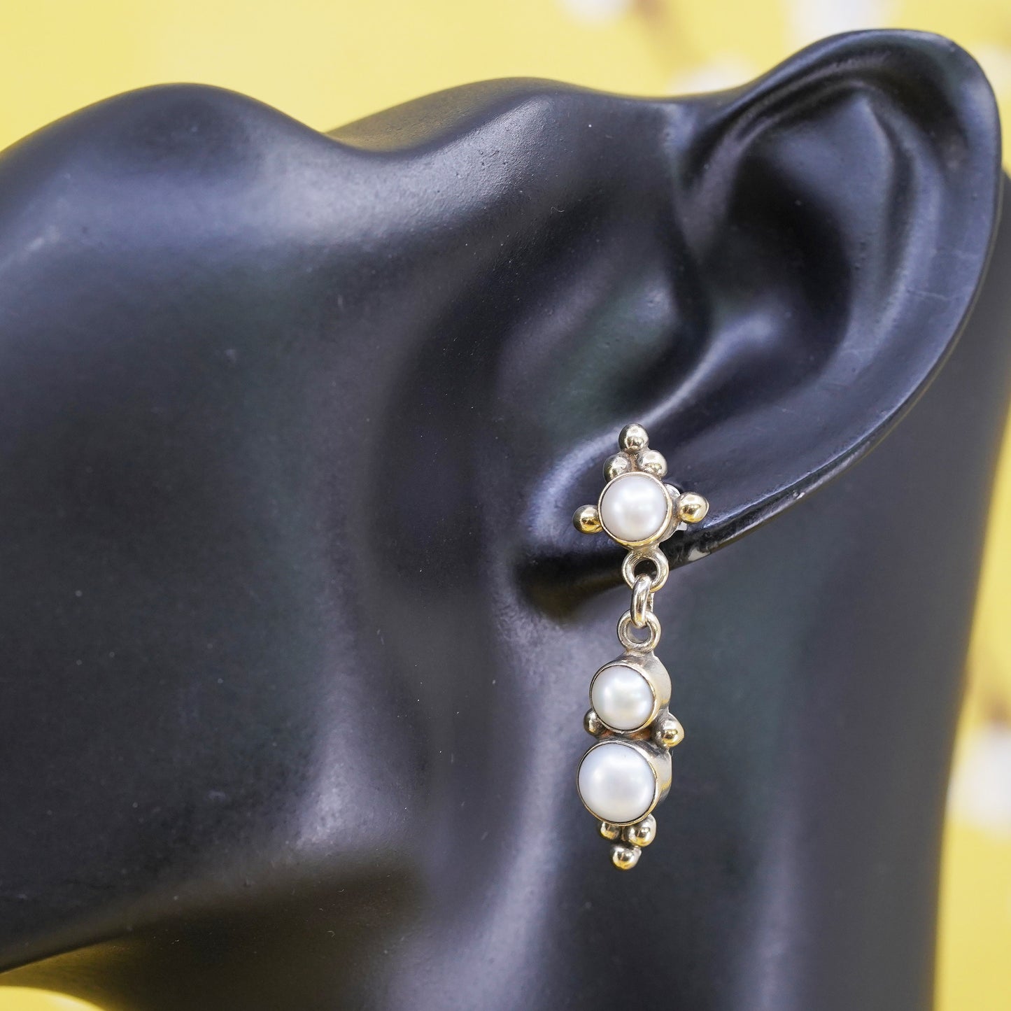 Janice Girardi JGD vermeil gold over Sterling 925 silver earrings with pearl