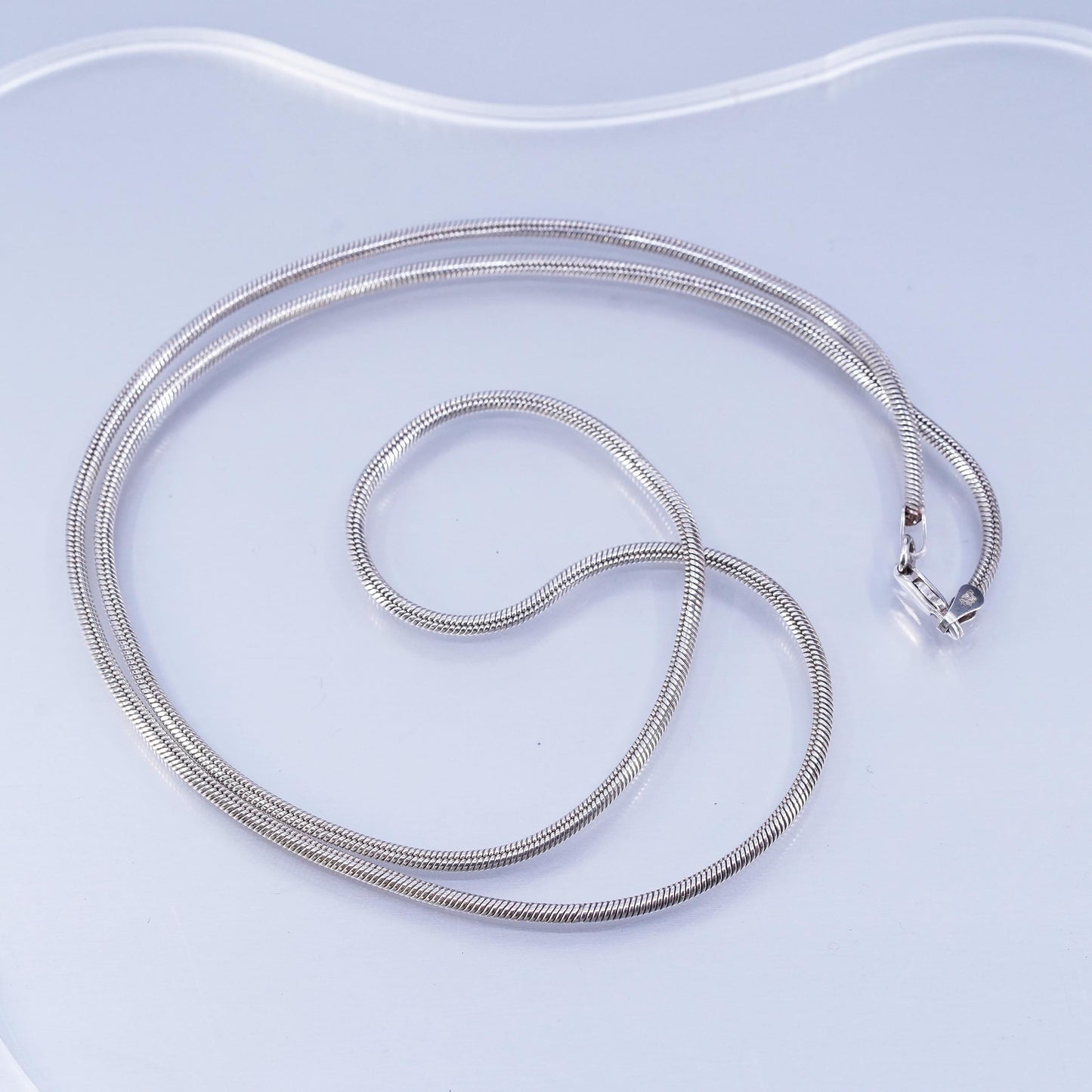 24” 2mm, vintage Italian Sterling 925 silver box chain necklace