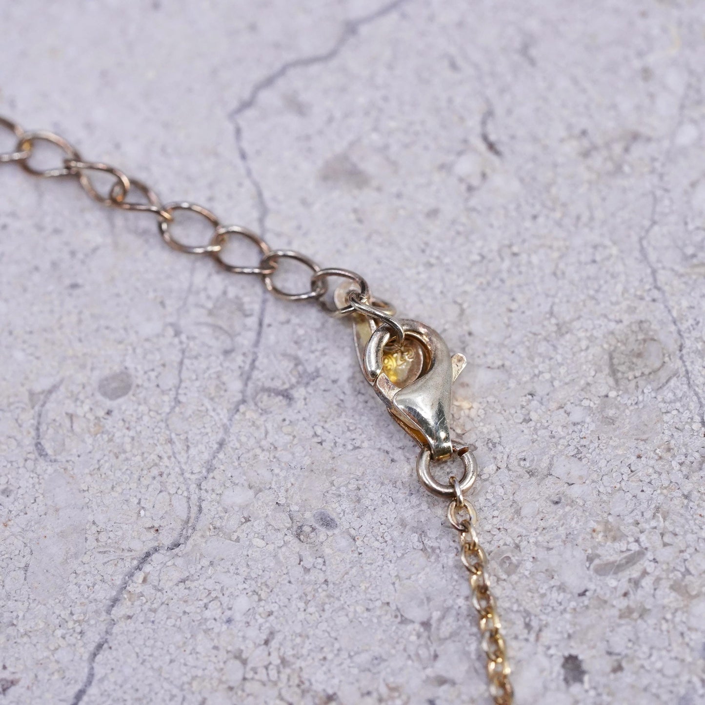 16+2" vermeil gold tone Sterling silver necklace, 925 circle chain w/ new moon