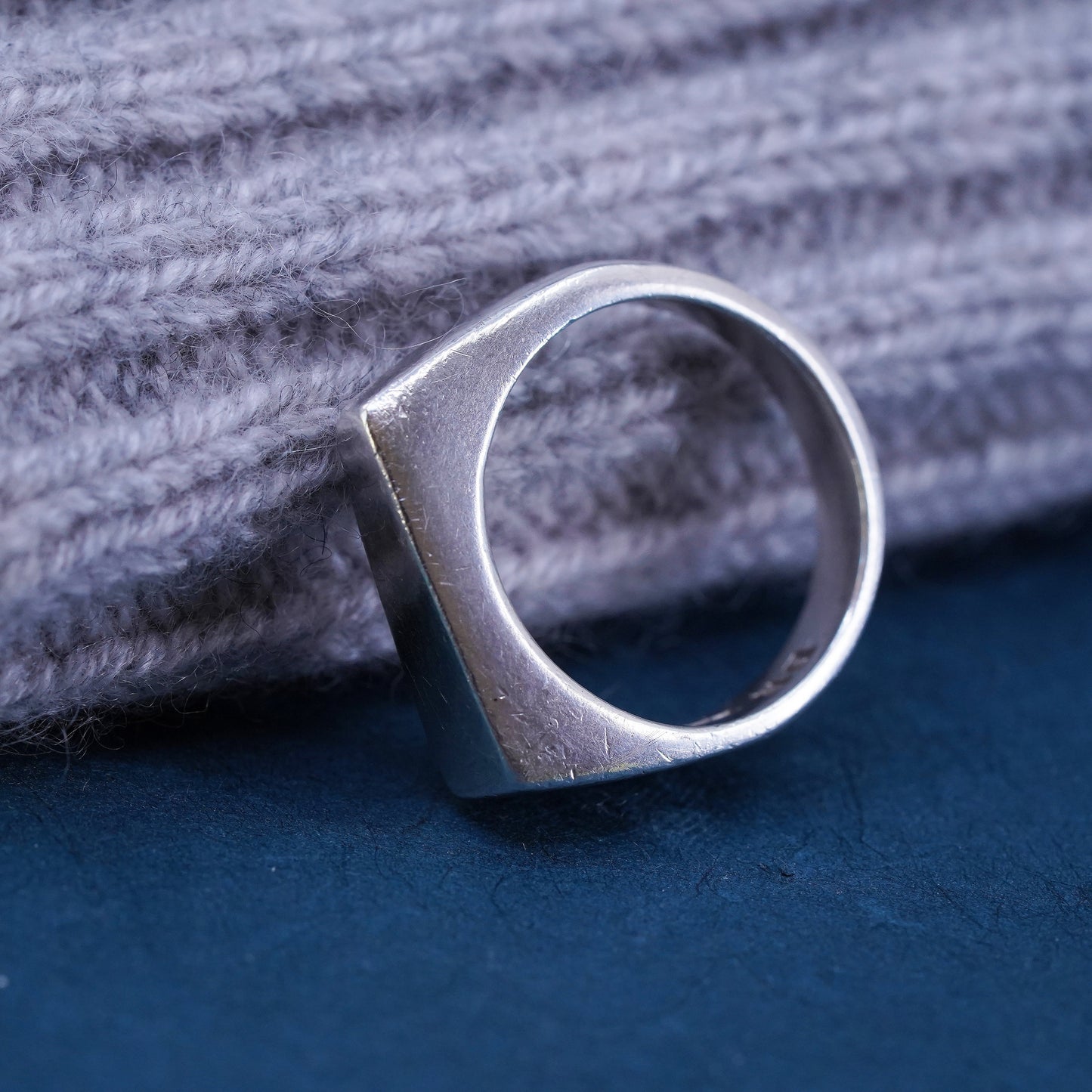 Size 7.25, vintage Sterling silver handmade ring, 925 wedding band