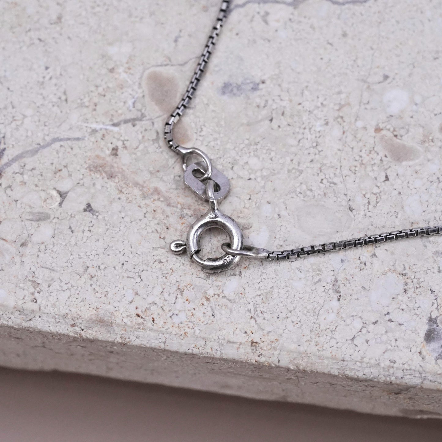 18” Sterling 925 silver box chain necklace hexagram Star of David cross pendant