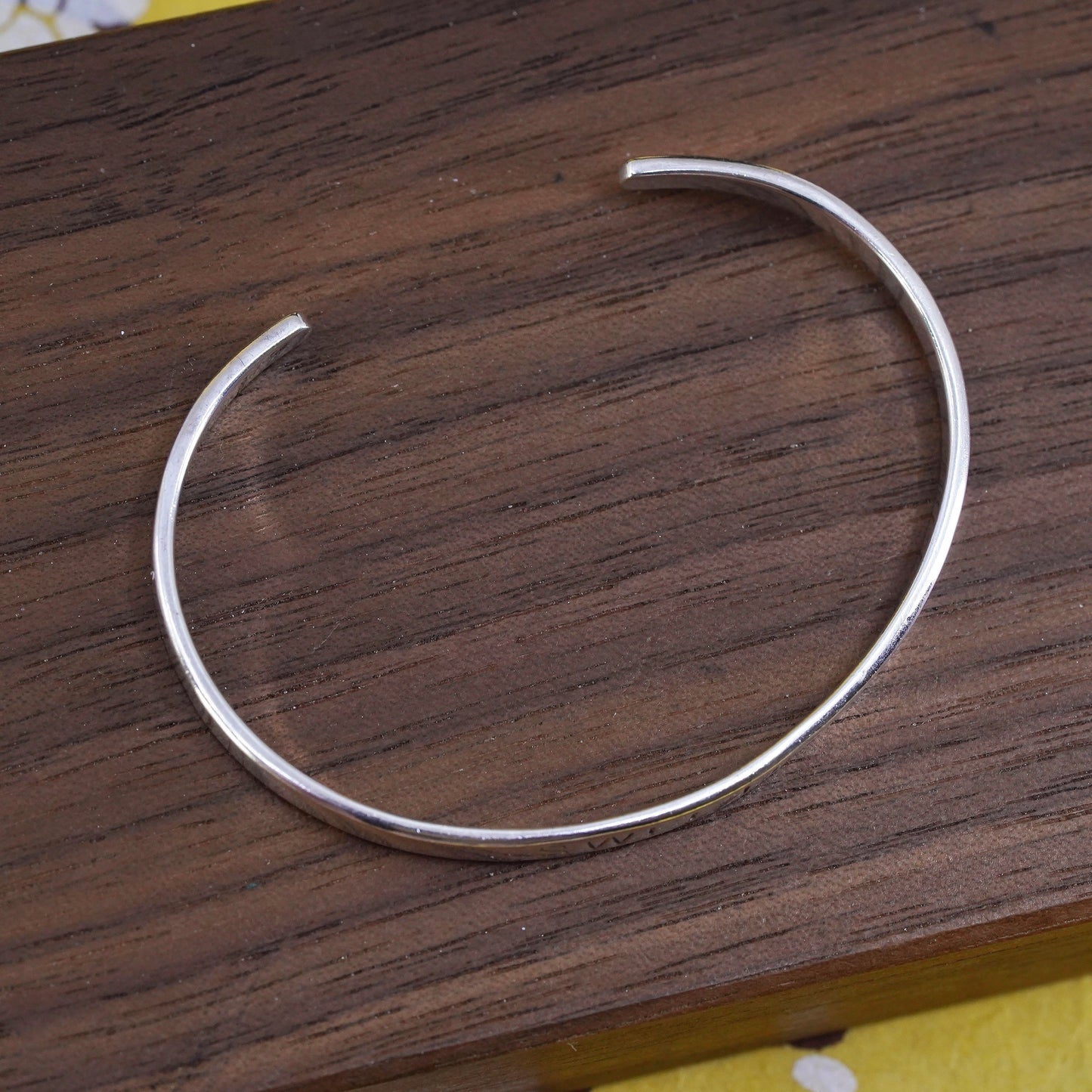 5", southwestern Sterling silver handmade bracelet, 925 cuff embossed “Sweetie”