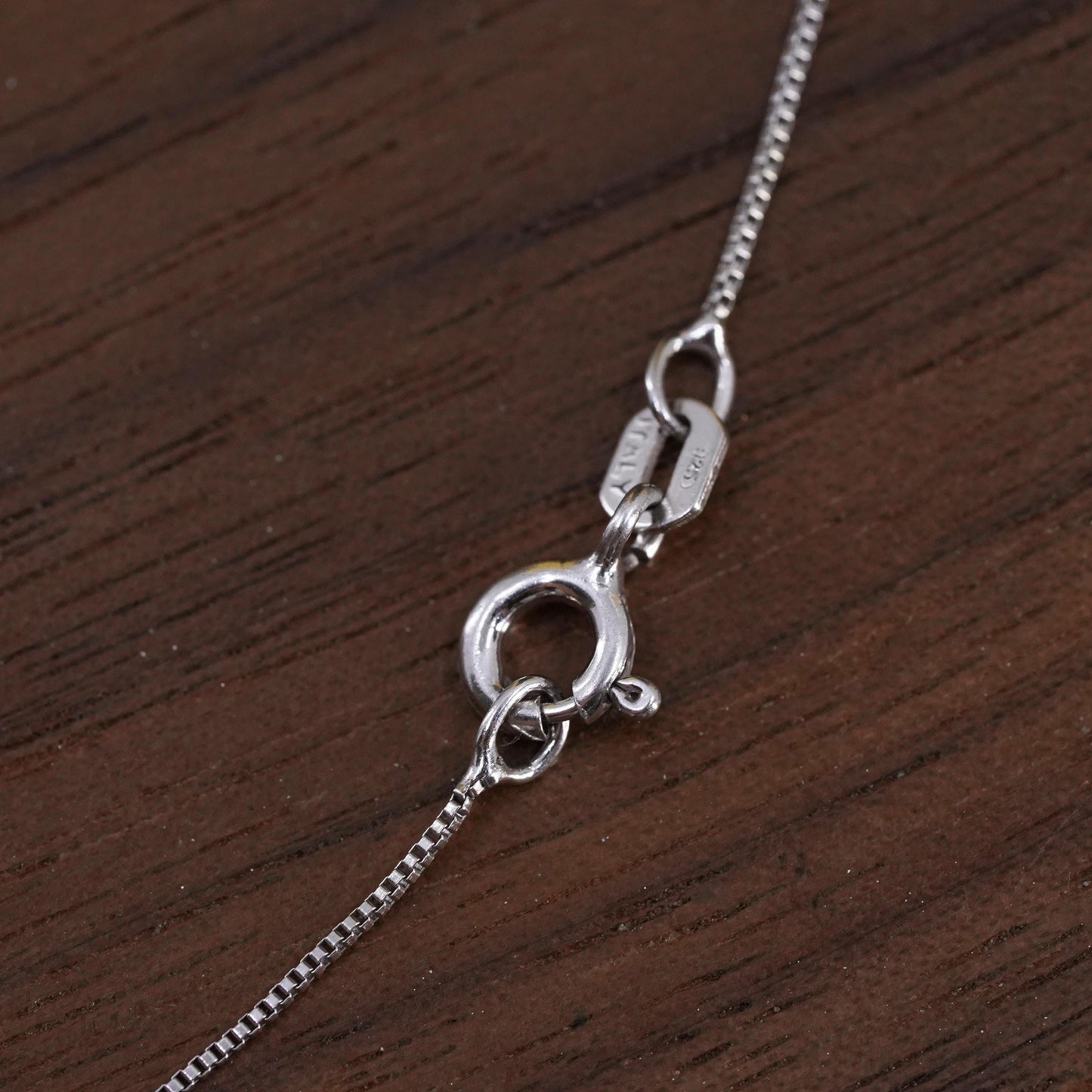 18" 1mm, Sterling silver necklace, 925 box chain with marcasite pendant
