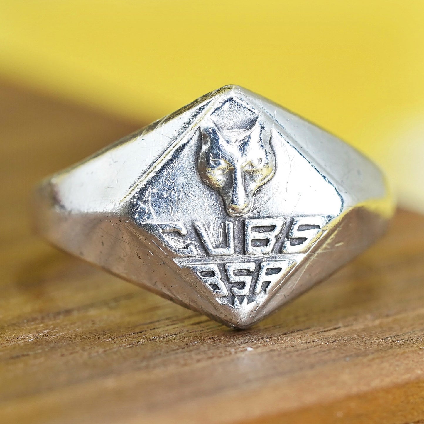 Size 5.25, Sterling silver handmade ring, 925 cubs bsa boy scouts of american