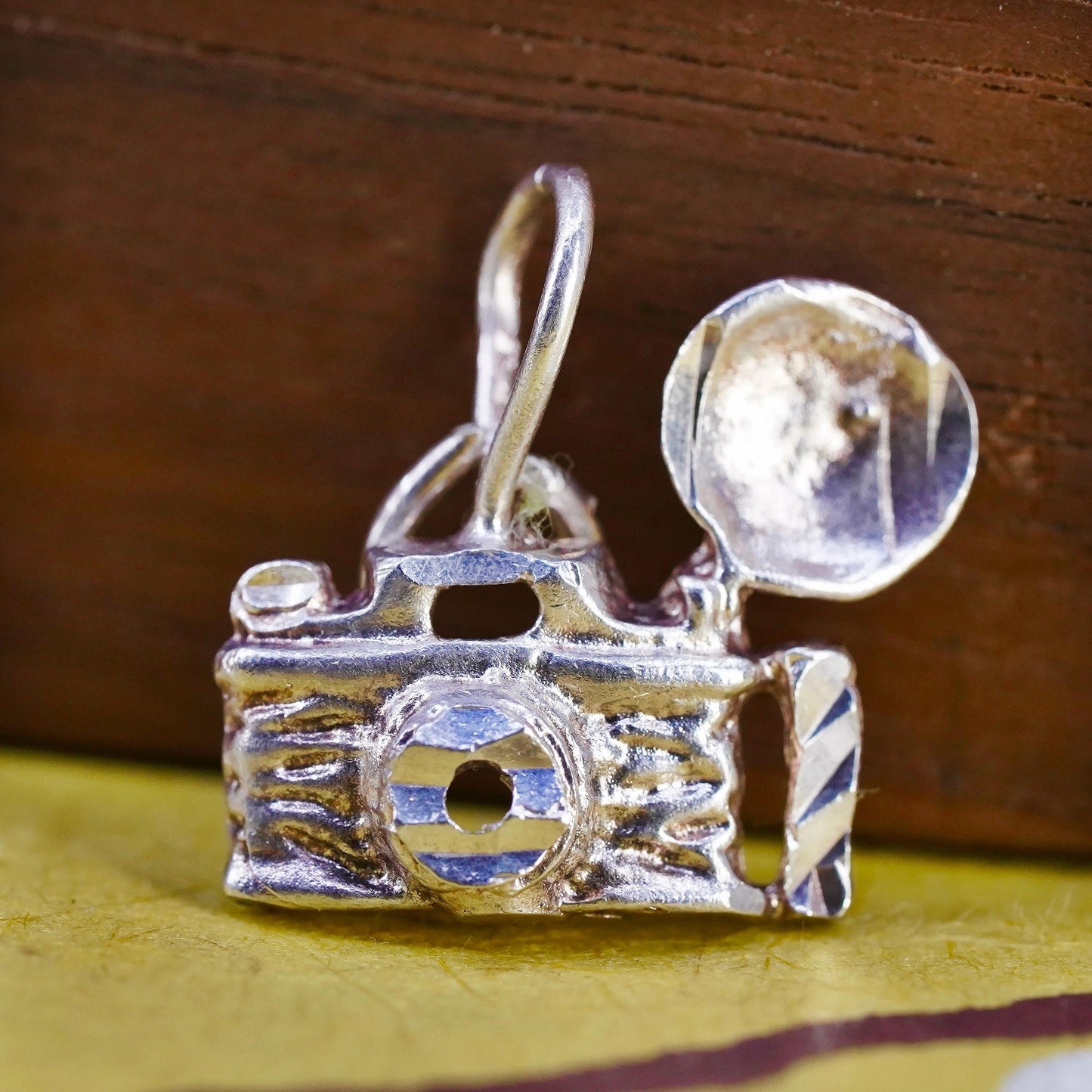 Vintage Sterling silver handmade pendant, 925 camera charm