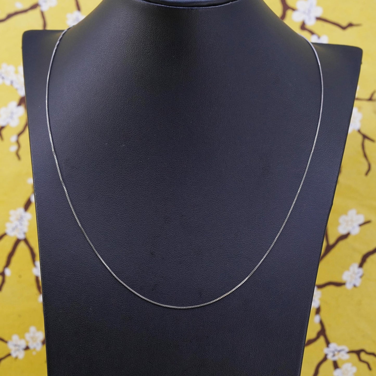18+2", 1mm, vintage Sterling silver necklace, 925 box chain