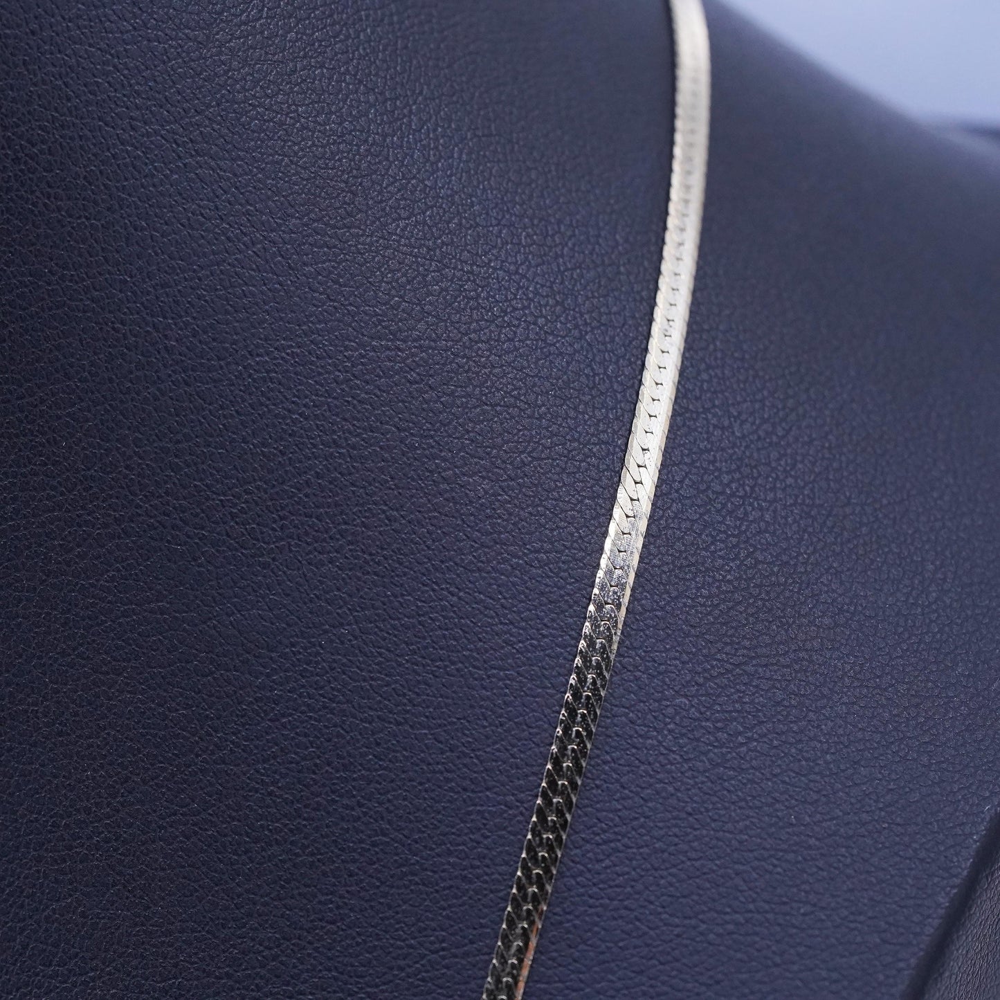24”, vintage Vermeil gold over Sterling 925 silver herringbone chain necklace
