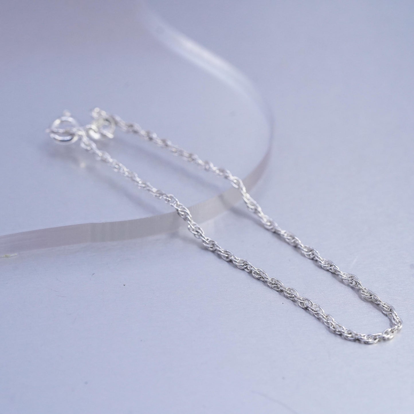 7.25" 2mm, vintage Sterling 925 silver bracelet, Singapore rope chain