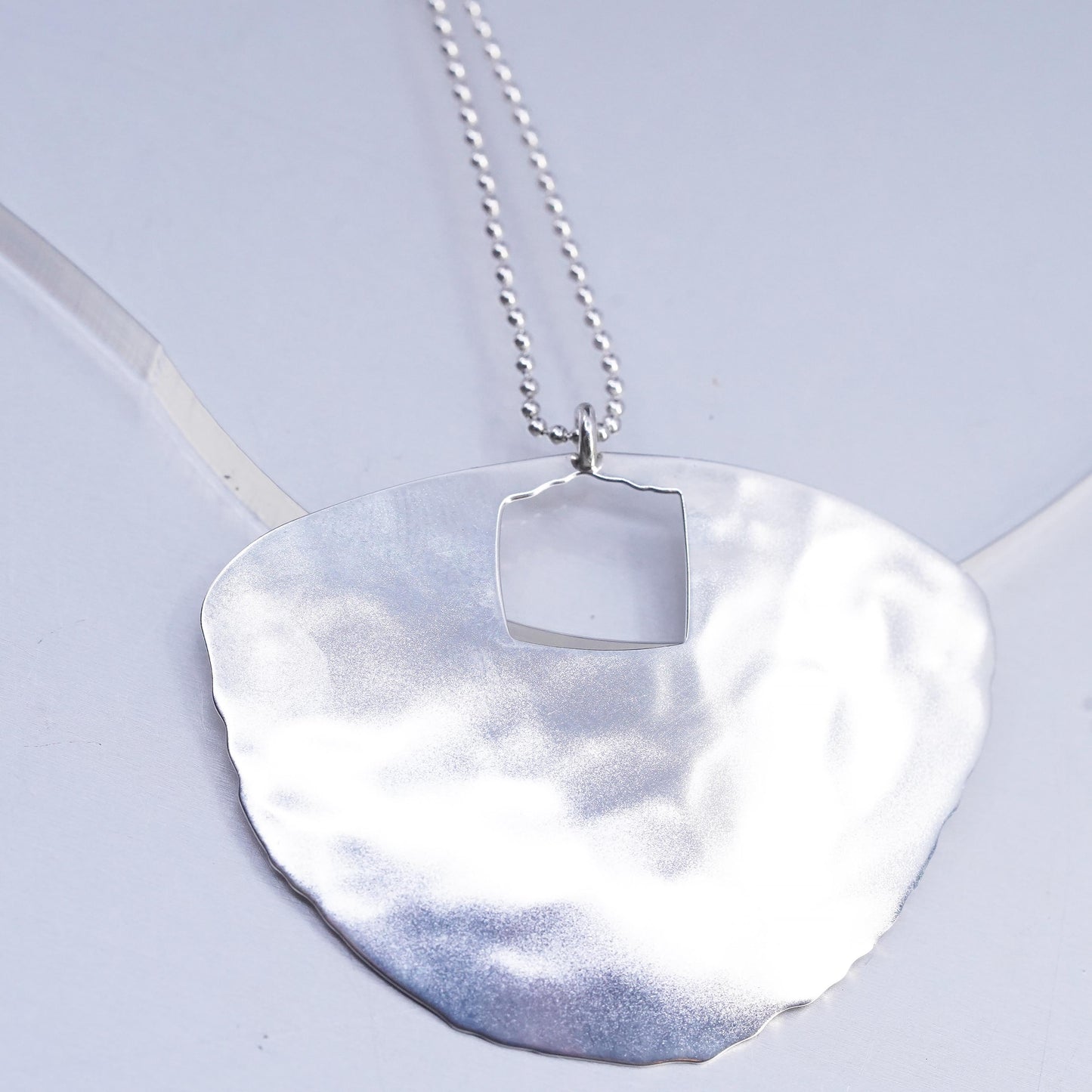 16", Vintage Silpada Sterling 925 Silver Hammered Big Dreamer Necklace N2727