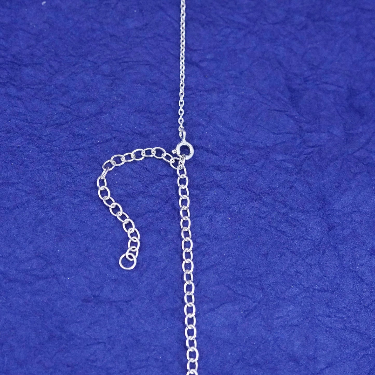 16+6”, Sterling silver handmade necklace, 925 circle chain with love pendant