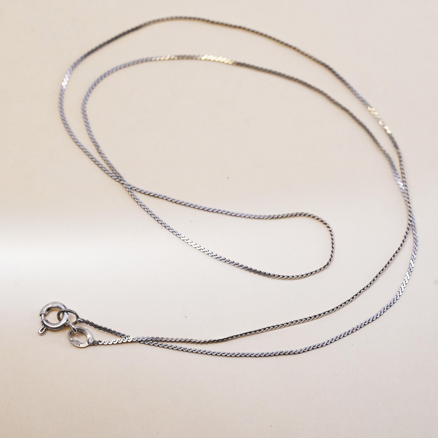 20", Vintage Italian sterling silver 925 s link chain, sterling silver necklace