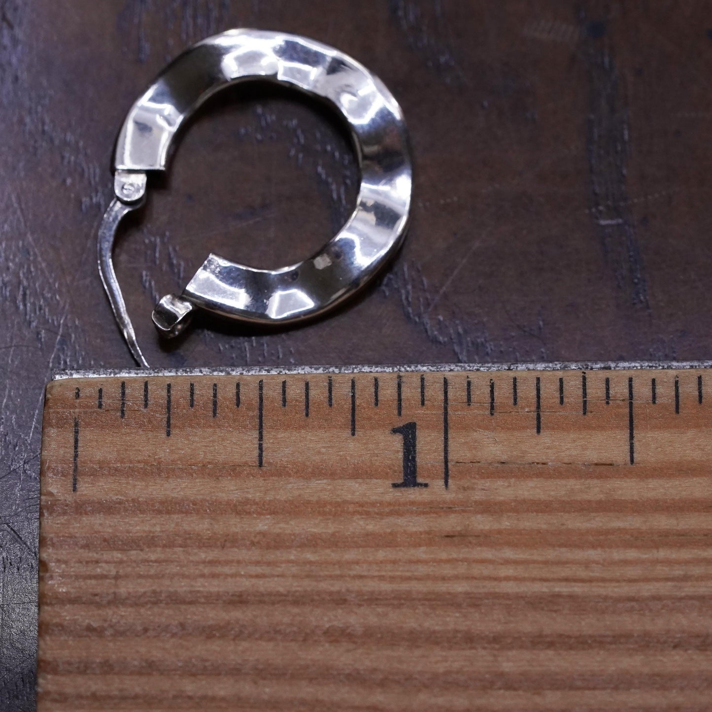 0.75", Vintage sterling silver loop single earring, fashion primitive hoop