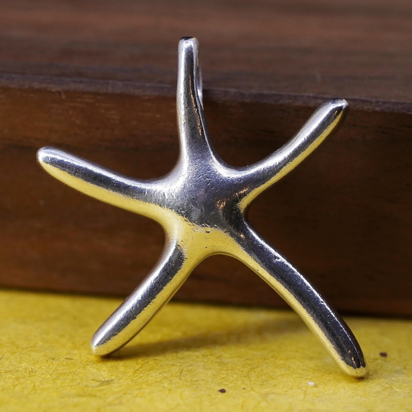 Vintage sterling silver handmade pendant, 925 star, starfish, unique