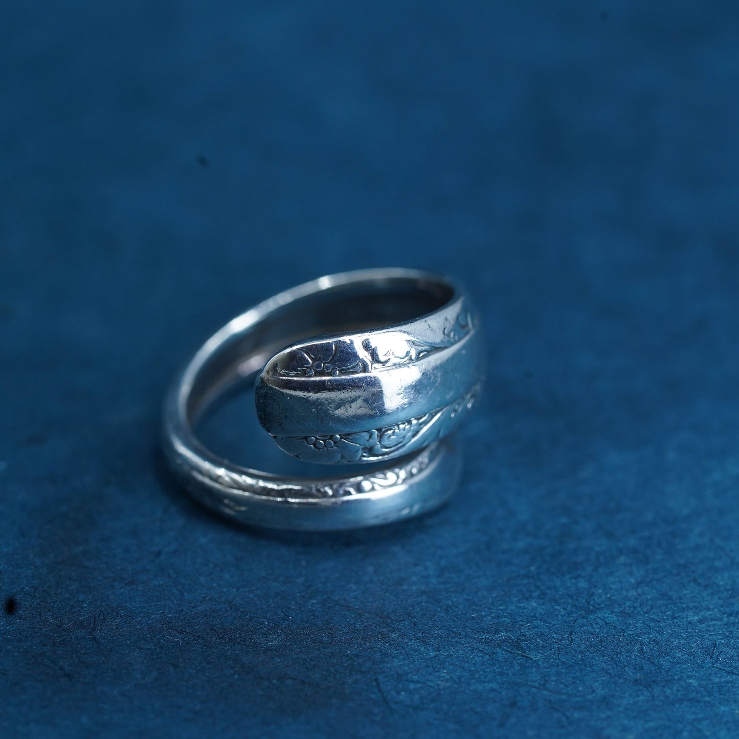 Size 6, Towle candlelight Sterling silver handmade ring, 925 spoon wrap band