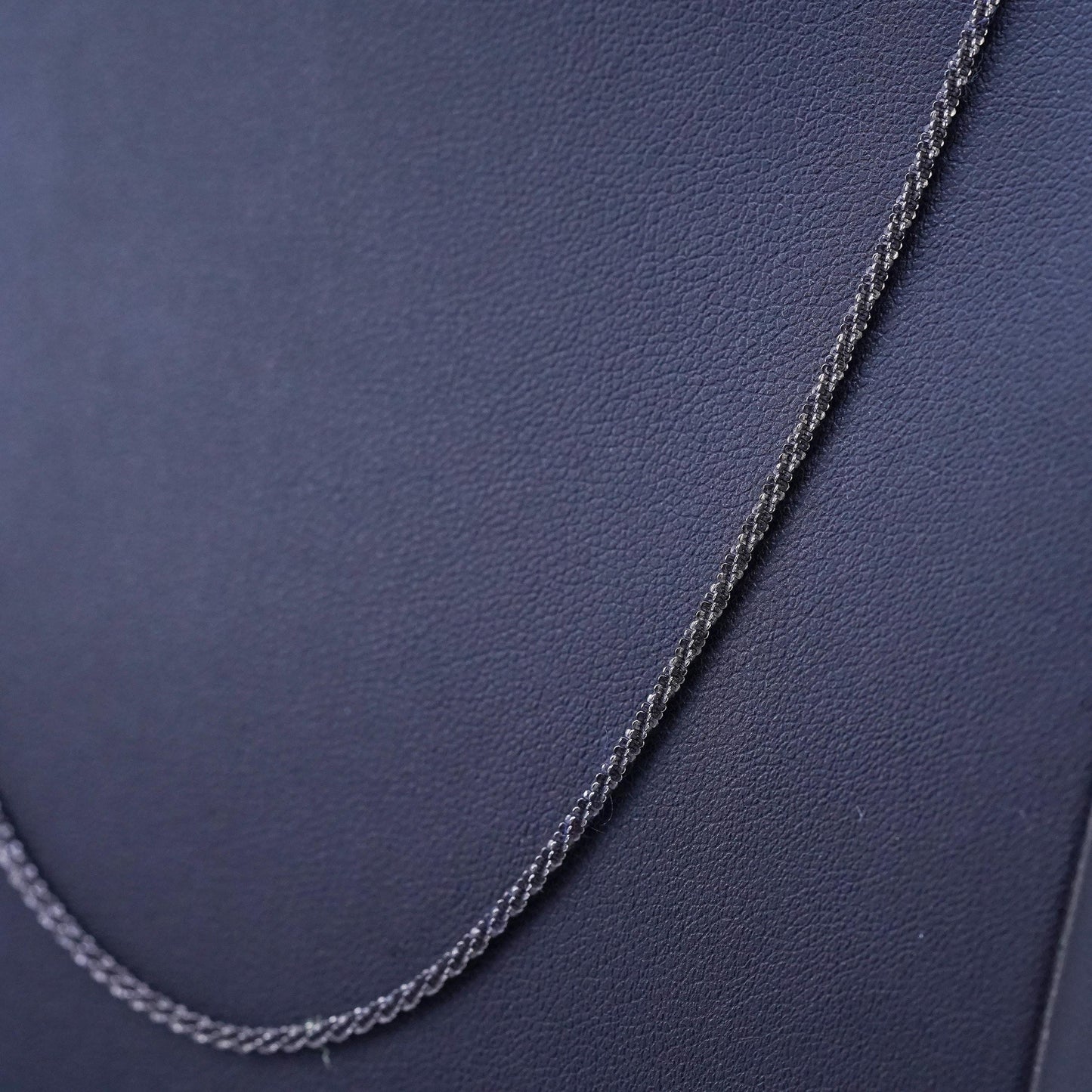 20", vintage Italian oxidized Sterling 925 silver twisted curb chain necklace