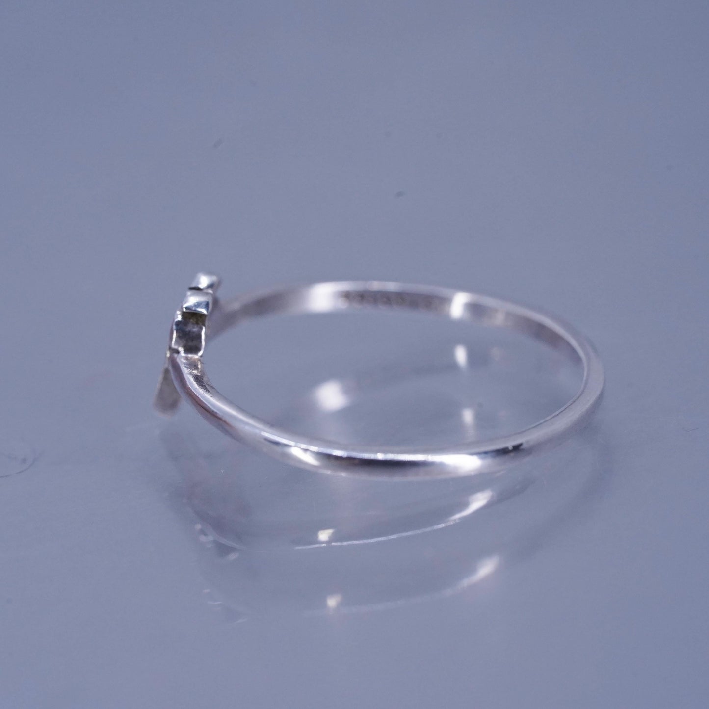 Size 7.25, Vintage Sterling 925 silver handmade palm tree ring
