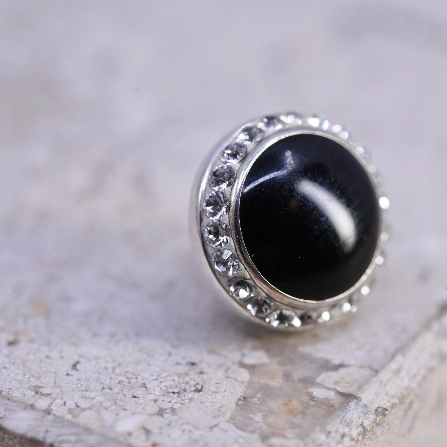 vintage Kameleon jewel pops sterling silver 925 interchangeable pop w/ onyx cz