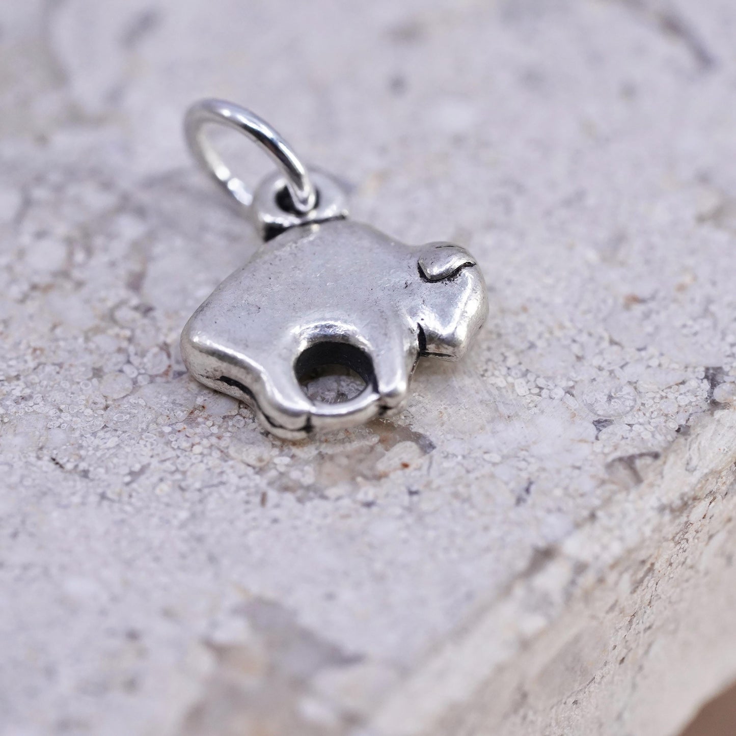 Sterling Silver Elephant Charm Pendant, Totem Charm, Safari Animal Jewelry