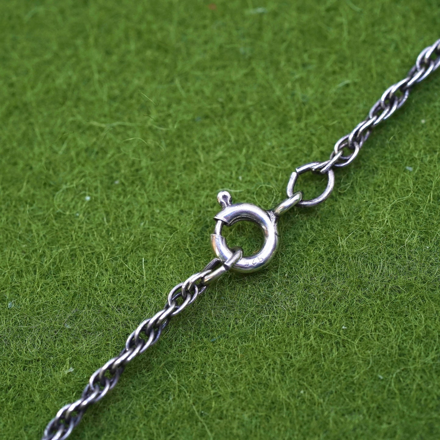 18” 2mm, vintage sterling silver necklace, 925 Singapore rope chain