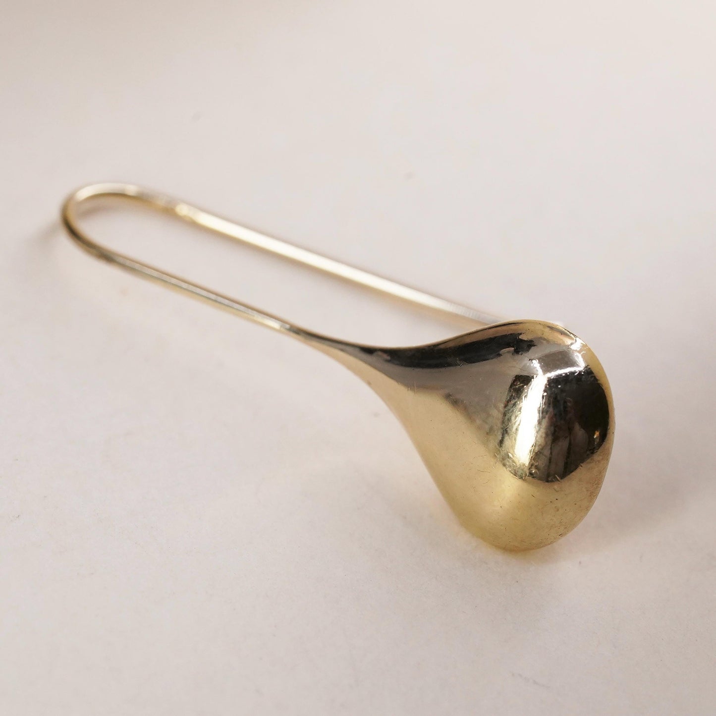 vintage modernist vermeil gold over sterling silver 925 single teardrop earring