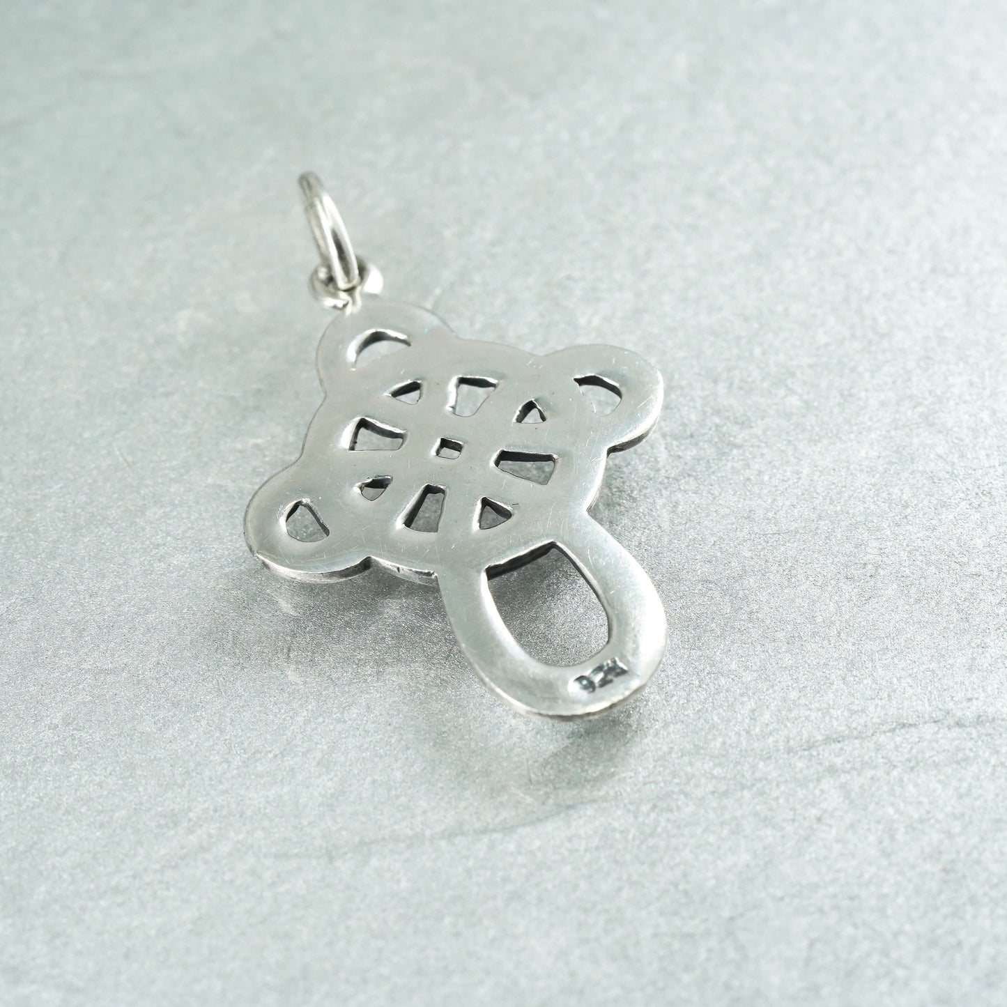 Vintage sterling 925 silver handmade Irish Celtic knot cross pendant