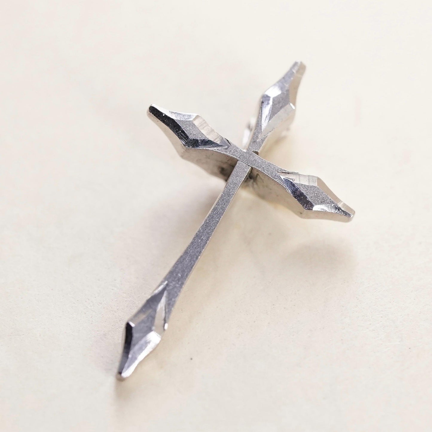 Vintage handmade Sterling silver small pendant, 925 cross charm