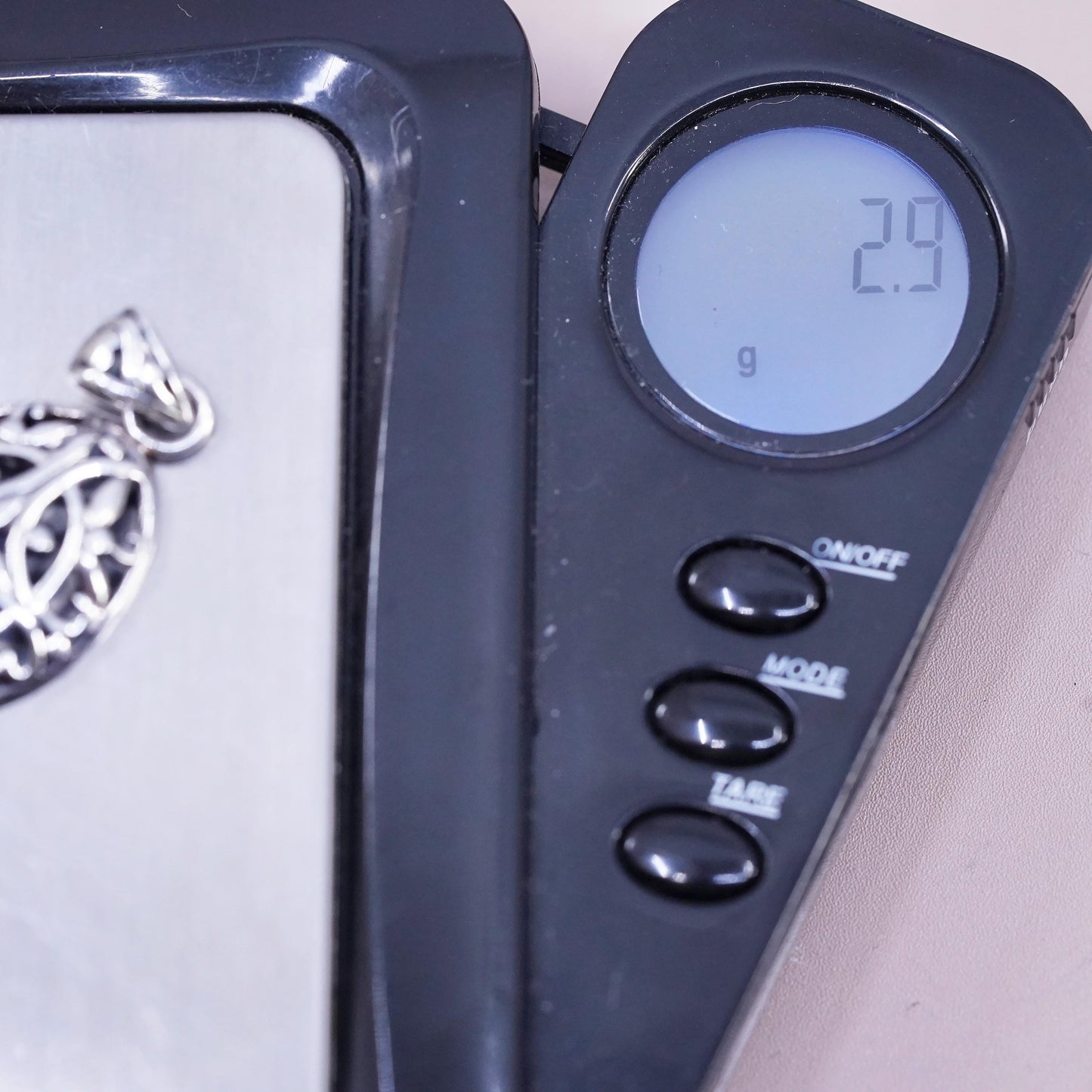 Vintage Sterling silver handmade pendant, 925 filigree oval