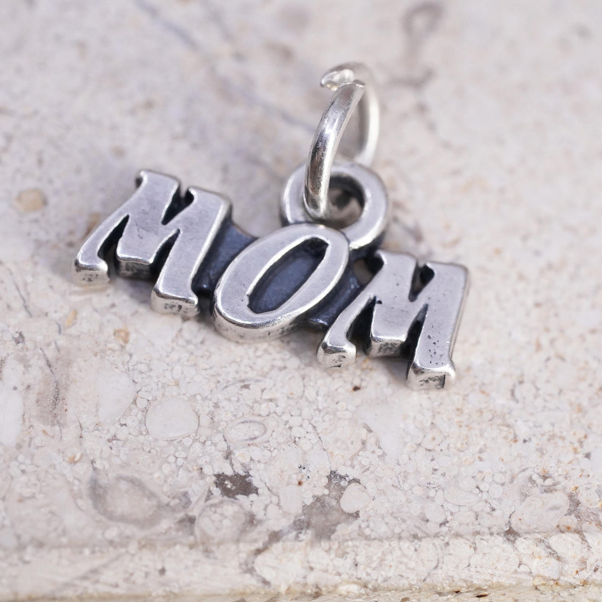 Vintage SJC Sterling silver handmade pendant, 925 mom charm, motherhood