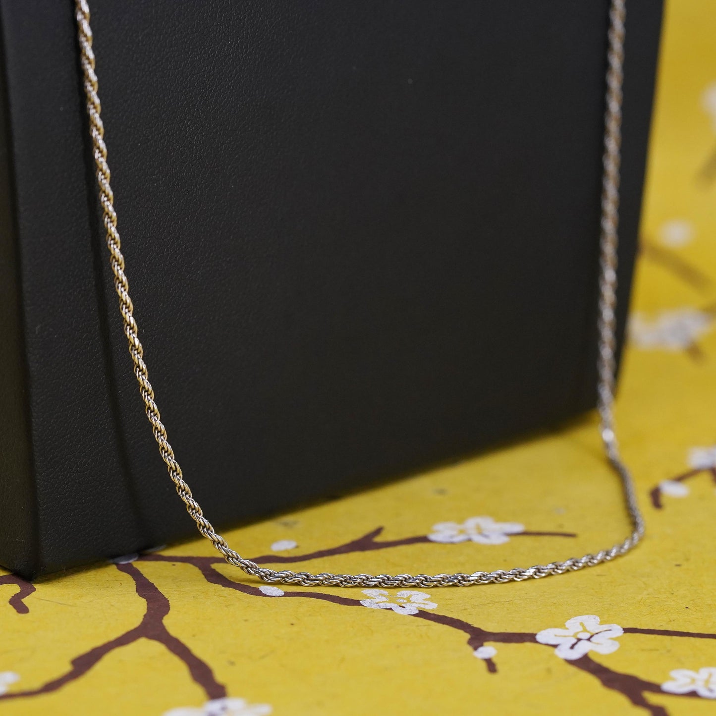 30”, 2mm, vintage Sterling silver necklace, Italy 925 rope chain