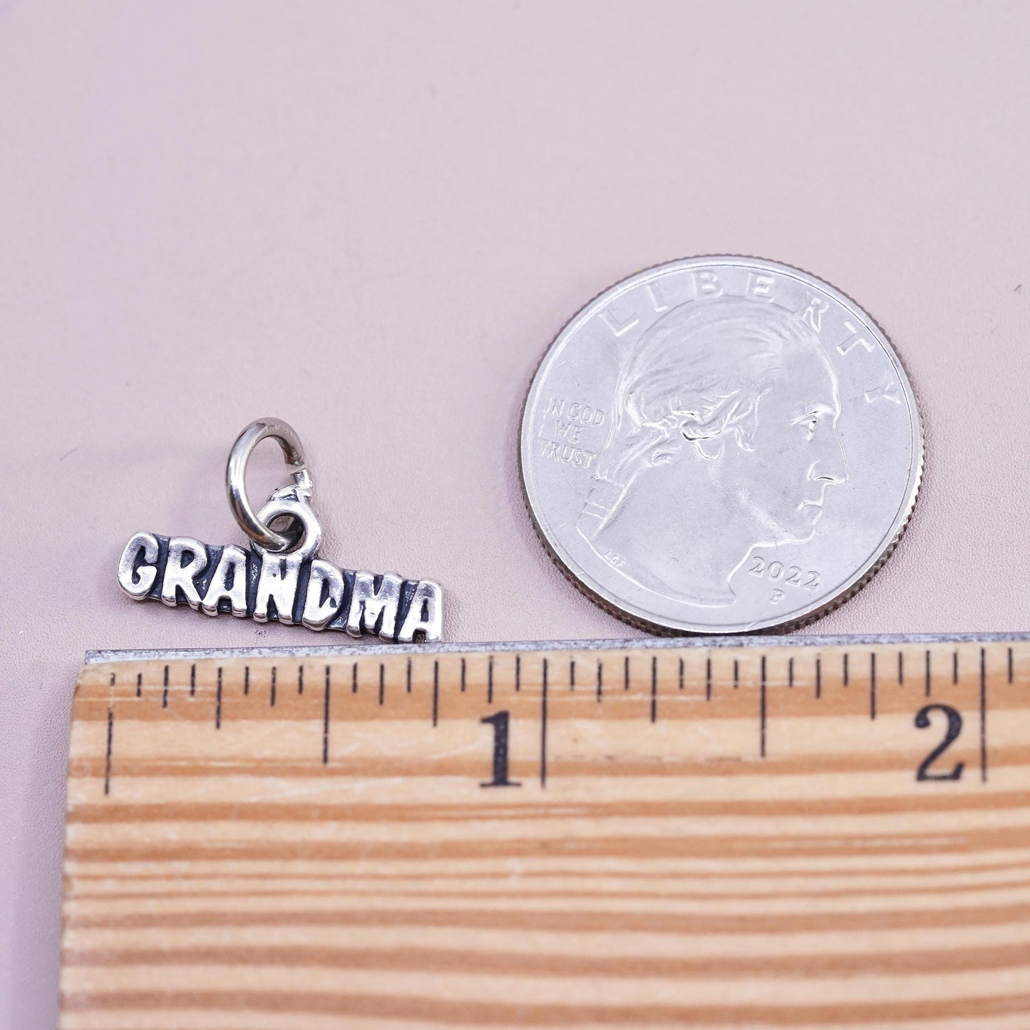 Vintage Sterling silver handmade pendant, 925 grandma charm
