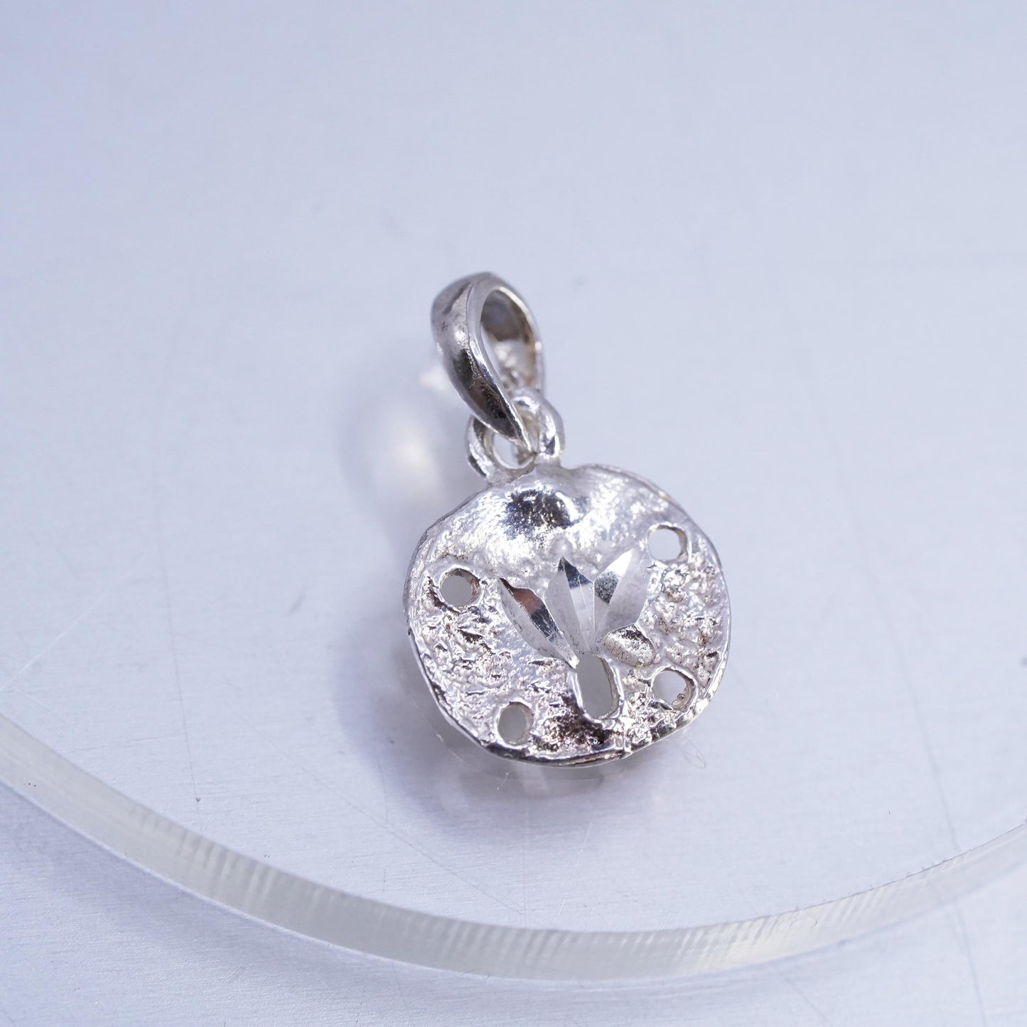 Vintage Sterling silver handmade charm, 925 sand dollar pendant