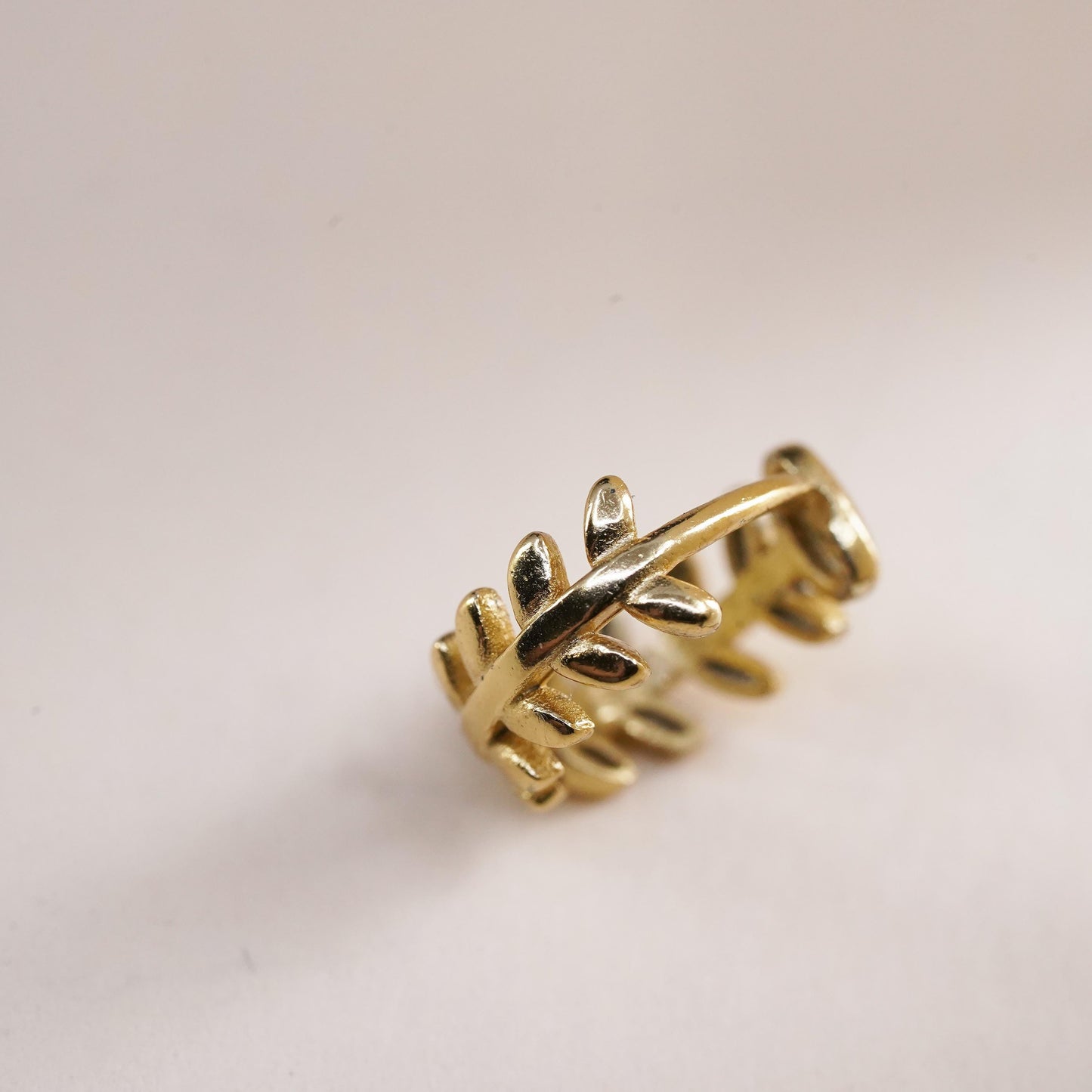 10mm, vermeil gold over sterling silver single earring, 925 twisted huggie hoop