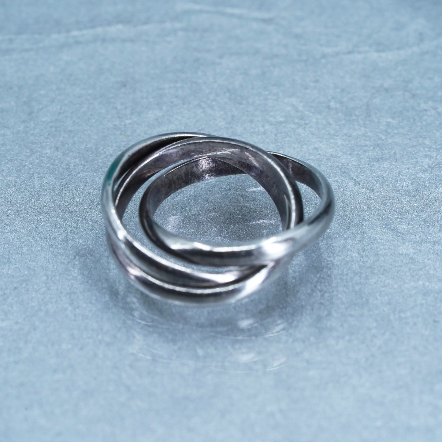 Size 5, vintage southwestern Sterling 925 silver wedding entwined ring, band