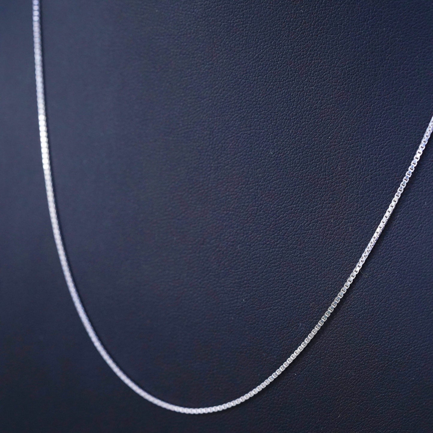 20", 1mm, Vintage sterling silver Italy 925 silver box chain, necklace