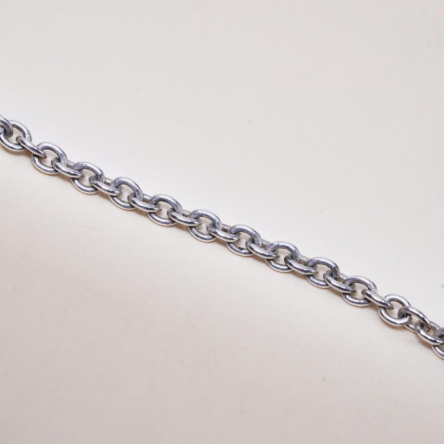 18" 2mm, vintage Sterling silver necklace, 925 circle chain,