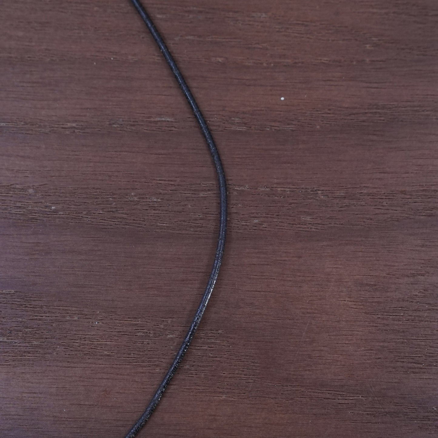 16”, handmade necklace, brown leather thread choker with sterling silver clasp