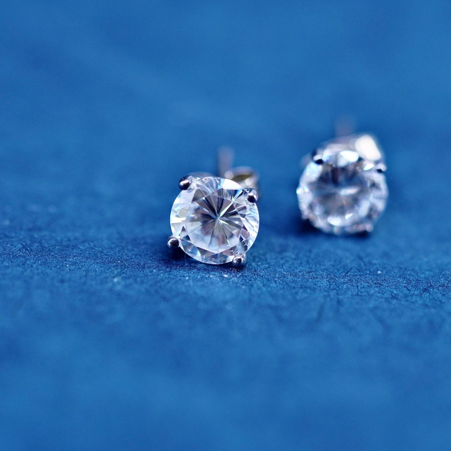 7mm, Sterling silver handmade earrings, 925 cz studs