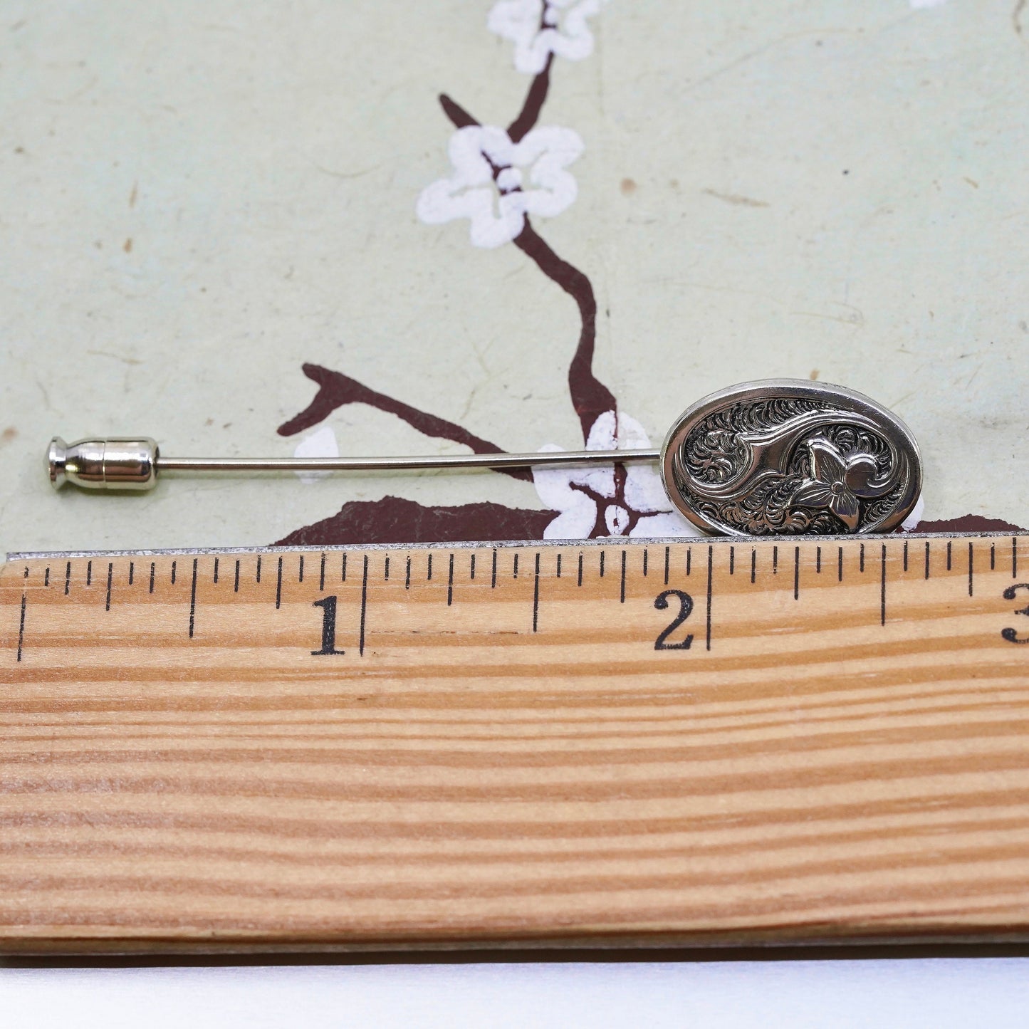 Vintage sterling 925 silver handmade flower pin