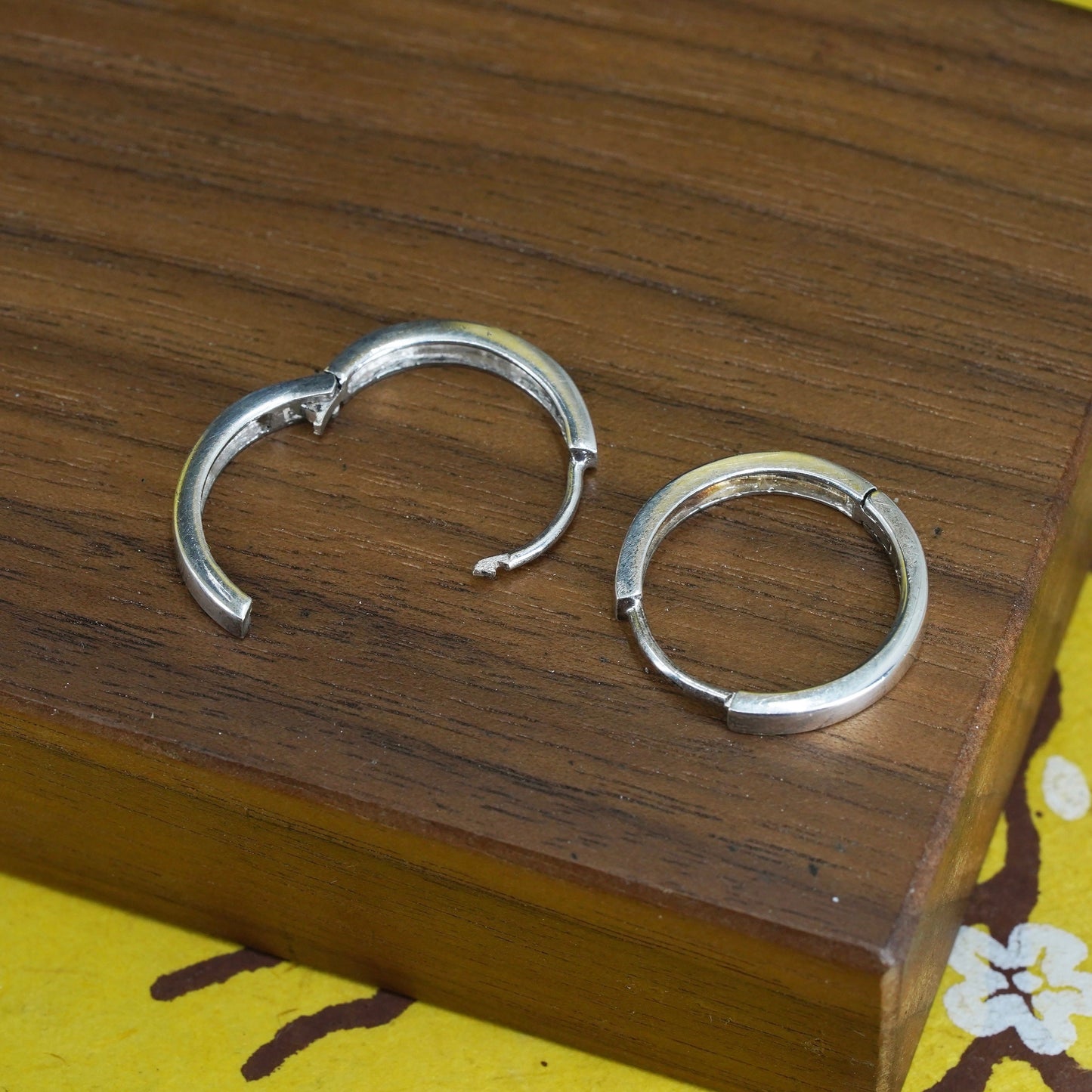 0.5”, Vintage Sterling 925 silver handmade earrings, 925 hoops