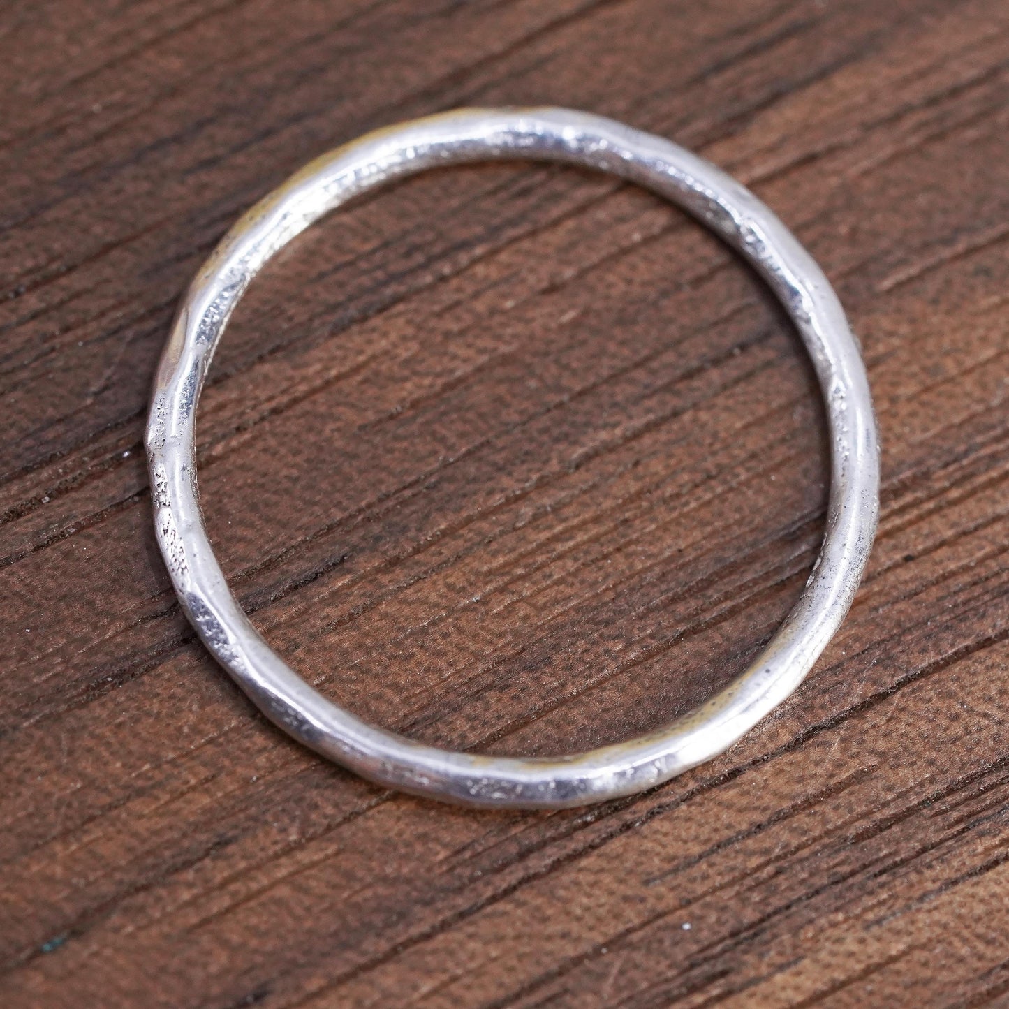 Size 7, Vintage Sterling silver handmade ring, 925 stackable textured band