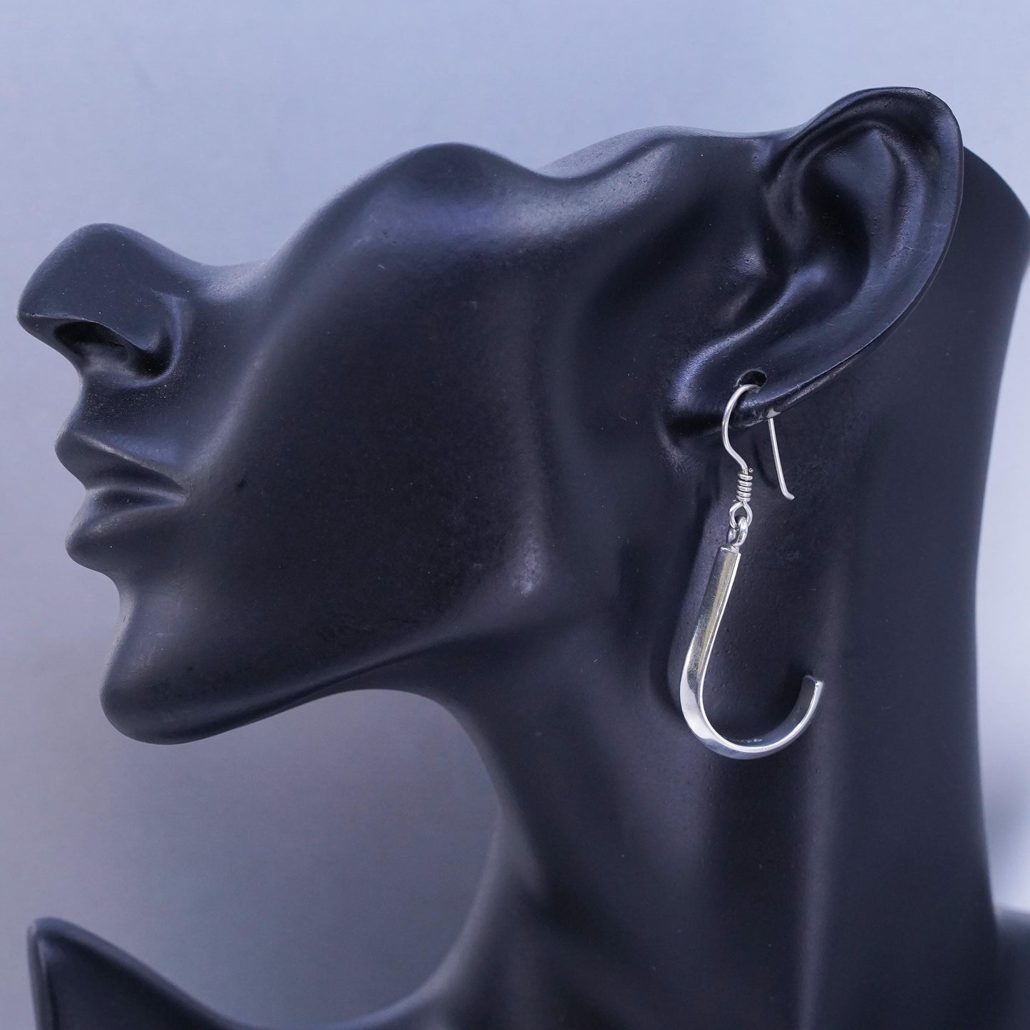 Vintage Mexican Sterling 925 silver handmade letter J earrings