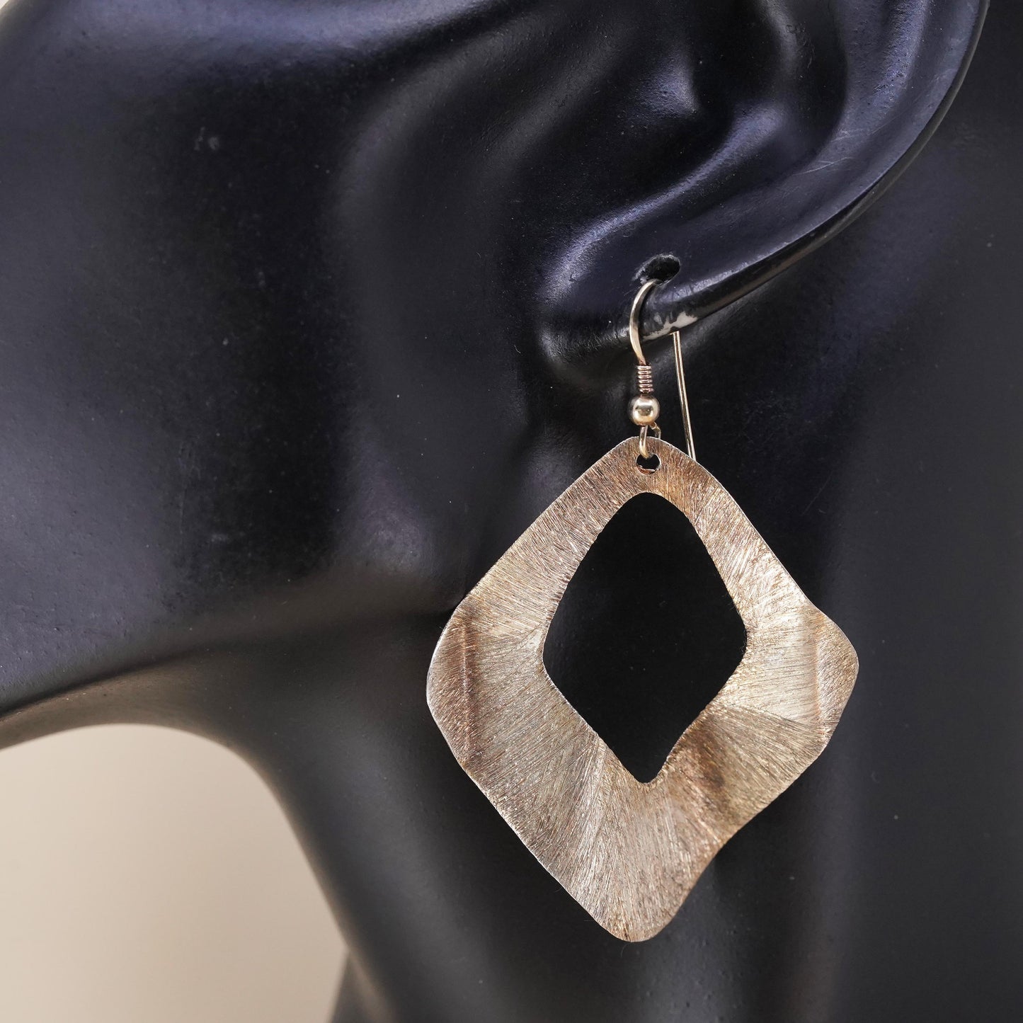 vintage matte vermeil gold over sterling silver 925 handmade single earring