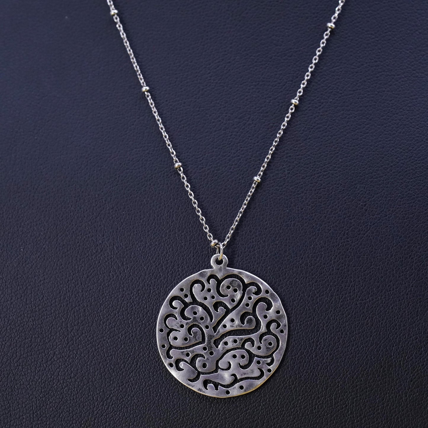 18” Silpada Sterling Silver Cut Above Filigree Pendant Necklace N2328 Retired