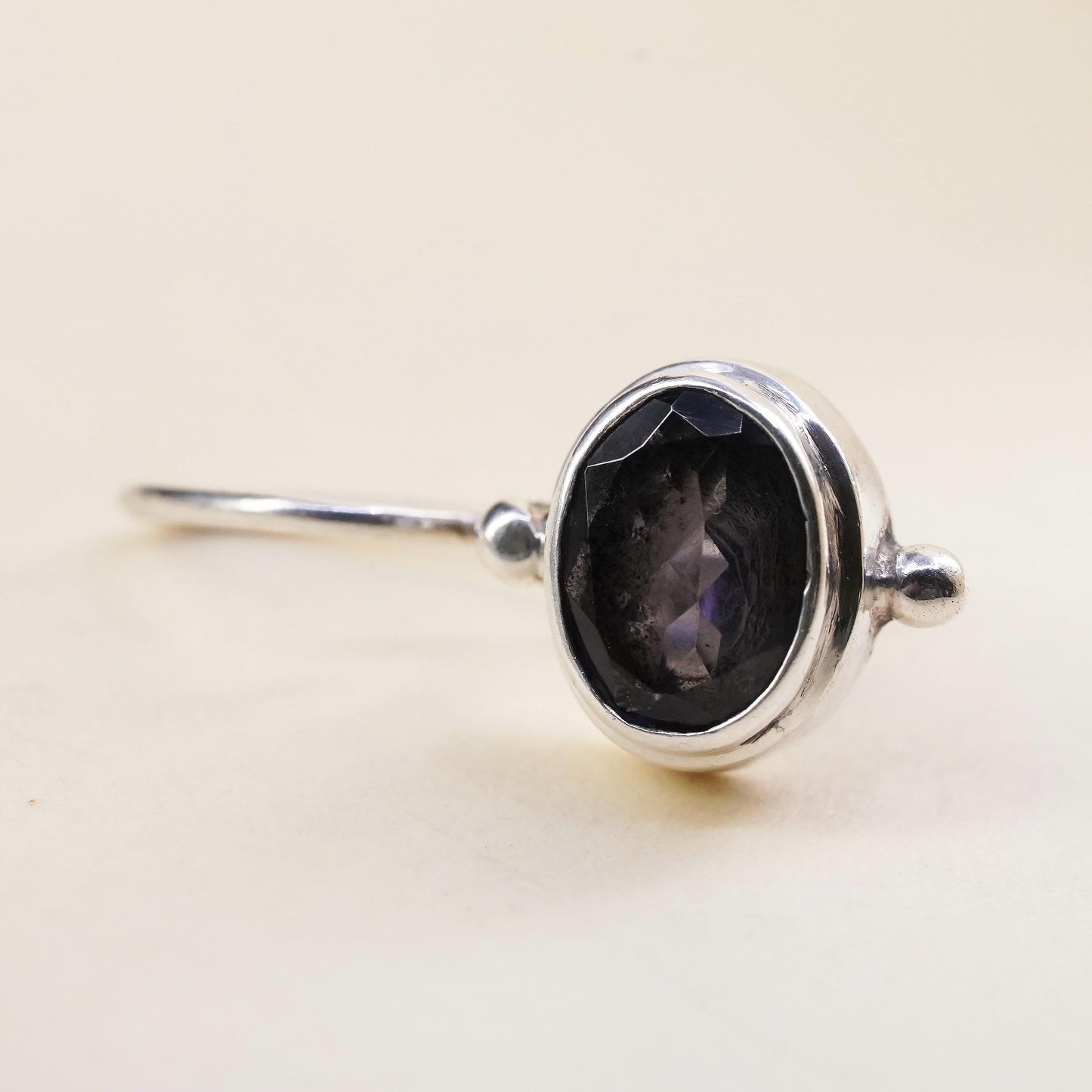 Southwestern sterling silver 925 handmade single earring with amethyst