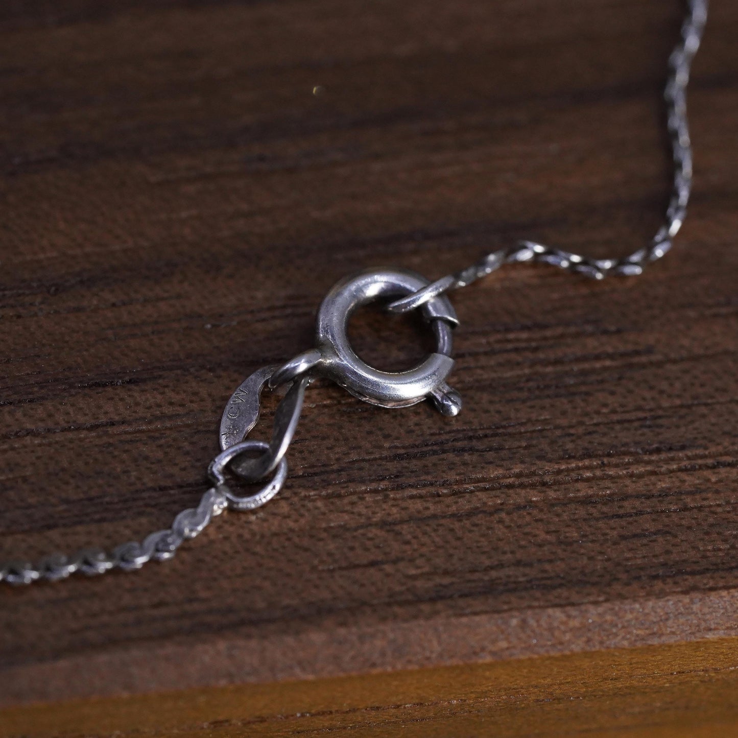 7", Vintage Sterling silver handmade twisted s link bracelet chain