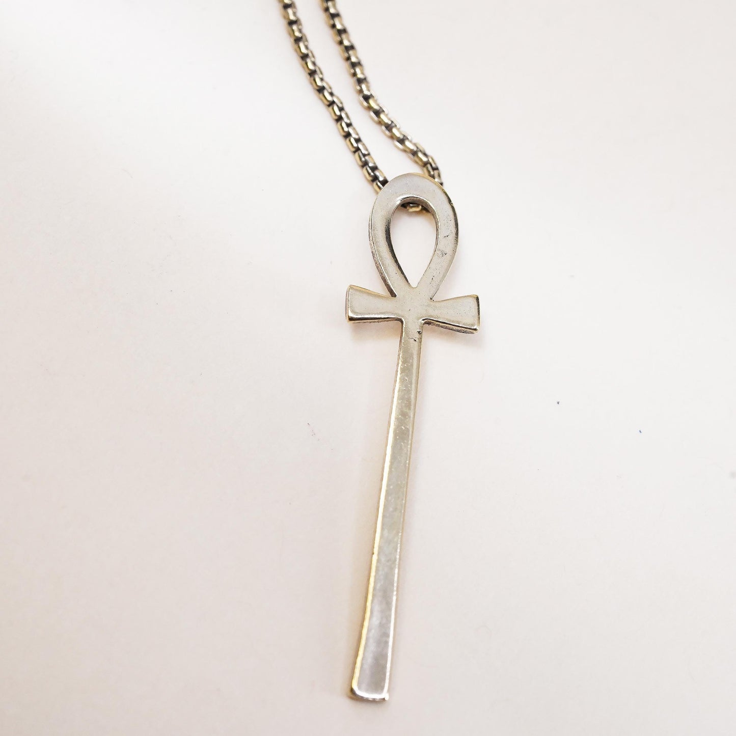 18+3”, Alex and Ani vermeil gold sterling 925 silver necklace Egyptian Ankh
