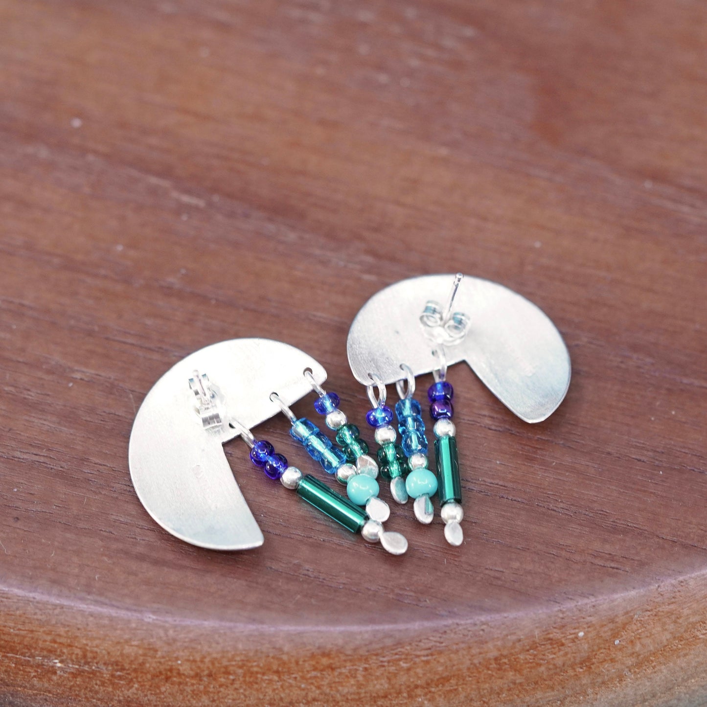 0.75”, Native American Sterling silver earrings, 925 studs with turquoise beads